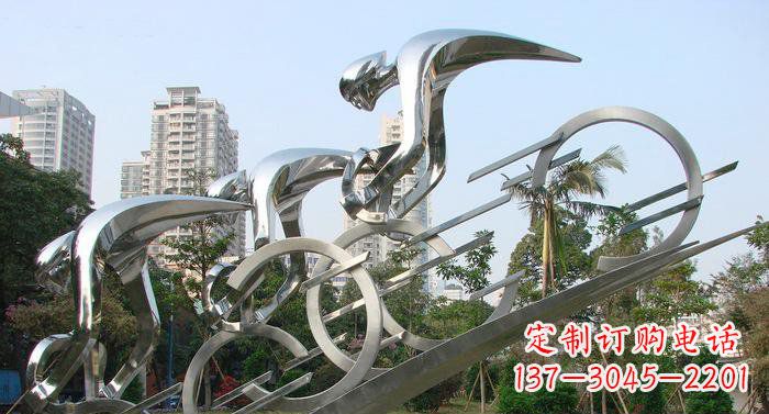 信阳不锈钢自行车抽象雕塑