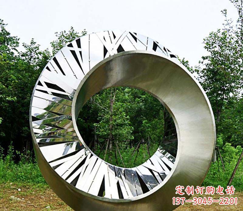 信阳符号意义深刻的不锈钢抽象圆环雕塑