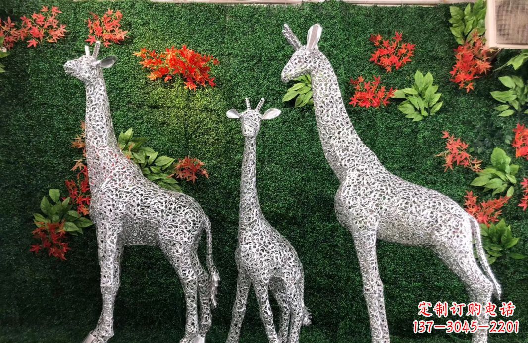 信阳精美不锈钢长颈鹿雕塑