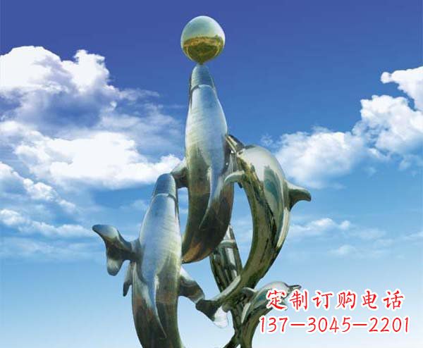 信阳有定制|不锈钢|大型海豚雕塑