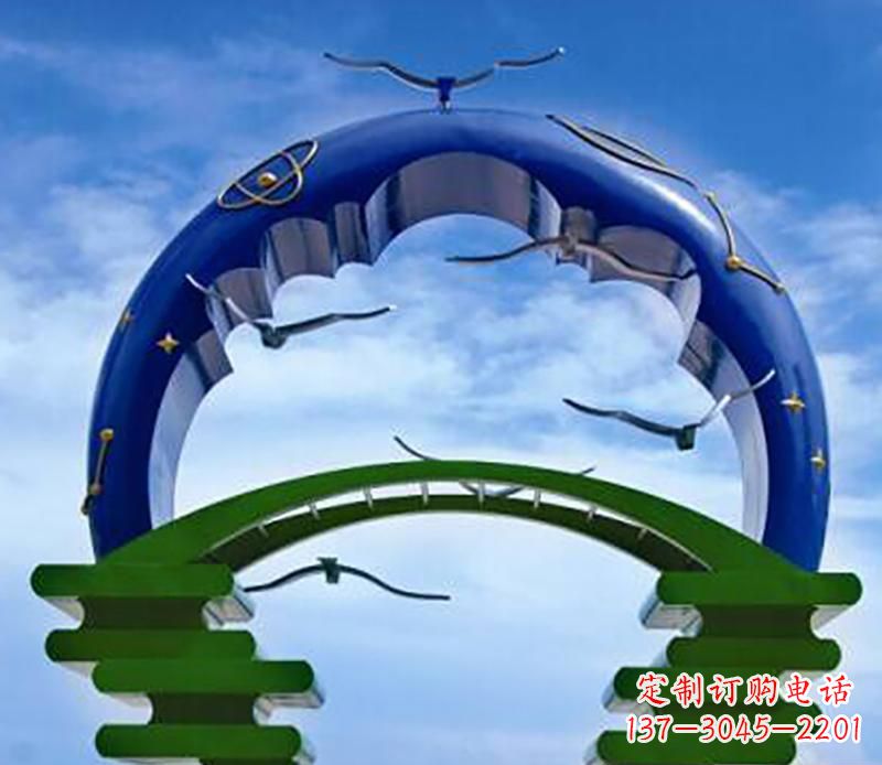 信阳不锈钢帝王拱景观雕塑
