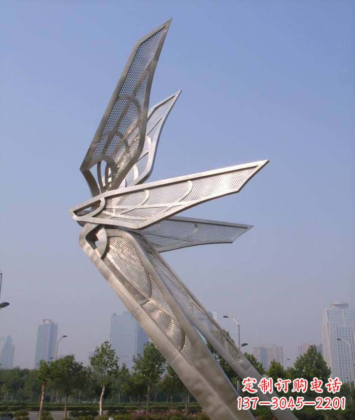 信阳大型不锈钢蝴蝶翅膀雕塑