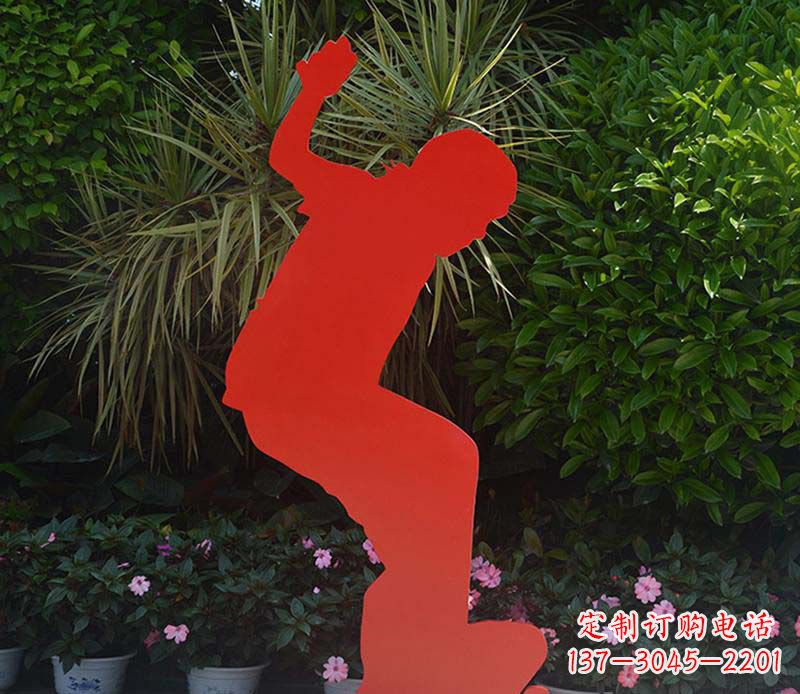 信阳不锈钢男孩滑板雕塑