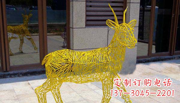 信阳梦幻般的不锈钢小鹿大理石塑像