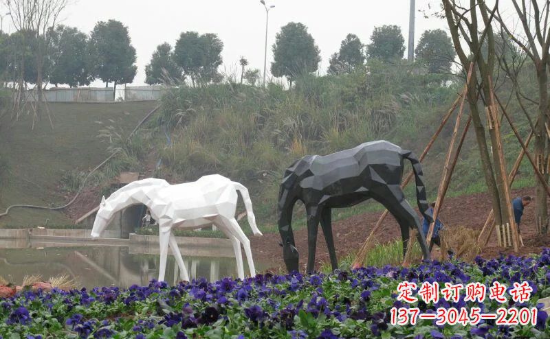 信阳盛世之美,精美不锈钢动物雕塑