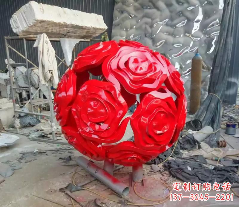 信阳优雅柔美的玫瑰雕塑