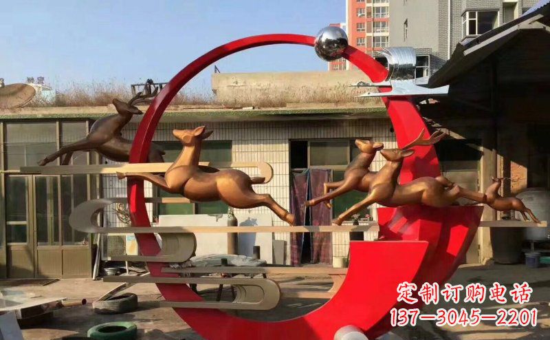 信阳梅花鹿不锈钢雕塑引人瞩目的审美观赏