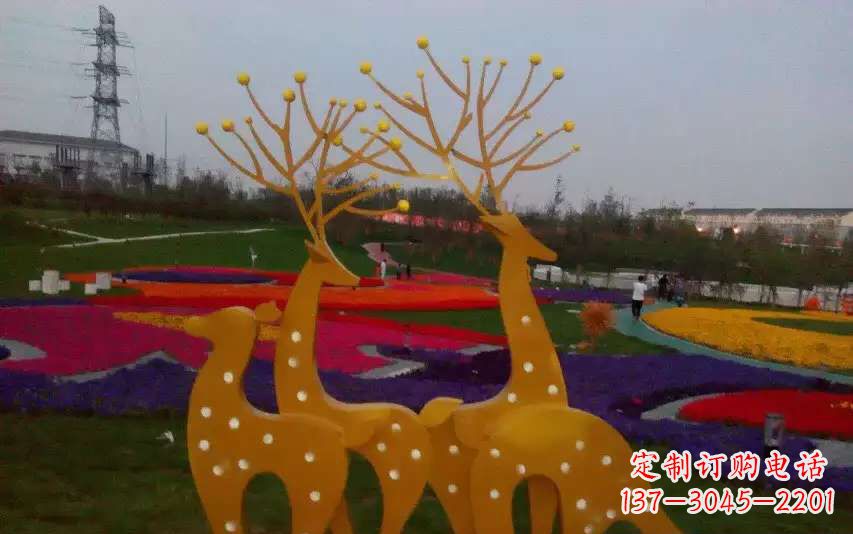 信阳不锈钢美陈动物鹿雕塑