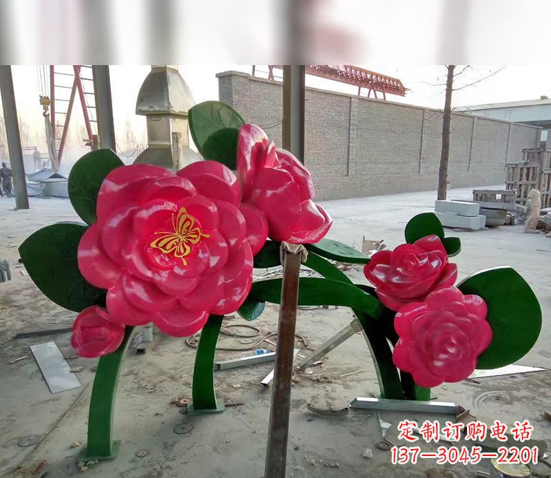 信阳中领雕塑花朵般精美的不锈钢牡丹雕塑