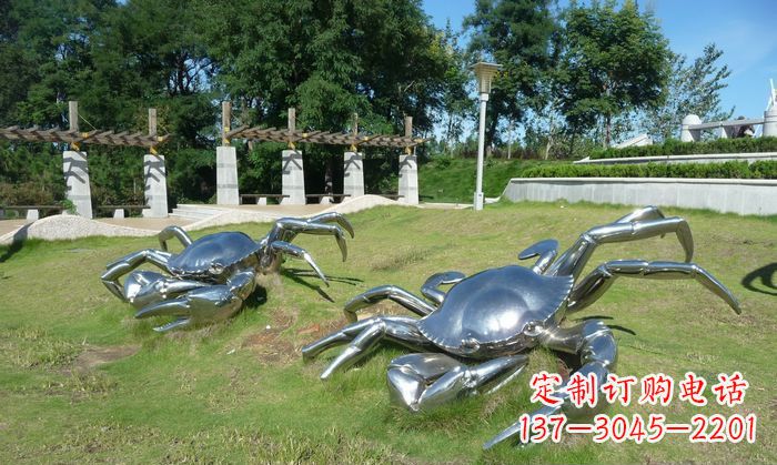 信阳产品名称精美铸造不锈钢螃蟹雕塑
