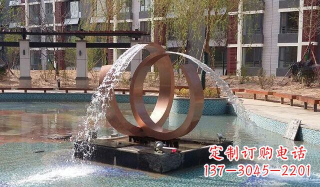 信阳高贵典雅的不锈钢喷泉雕塑