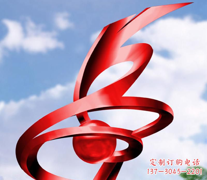 信阳公园装饰不锈钢指环雕塑