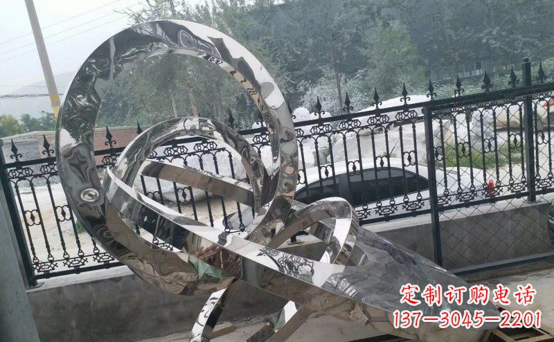 信阳公园拼接圆环景观不锈钢雕塑