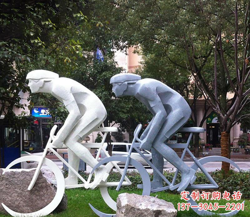 信阳装饰型不锈钢骑自行车雕塑