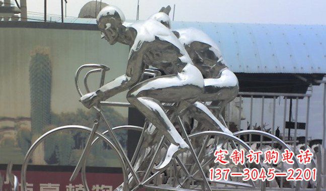 信阳不锈钢骑行自行车雕塑