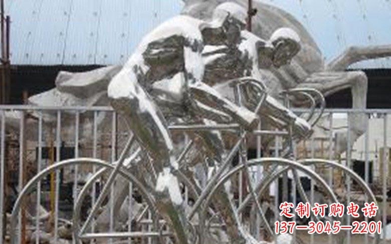 信阳铸造不锈钢骑自行车景观雕塑