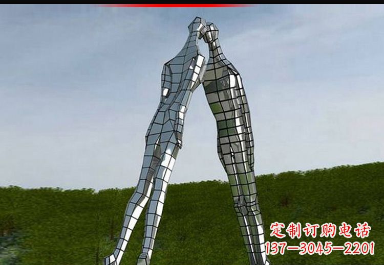 信阳爱的无限,不锈钢情侣人物雕塑
