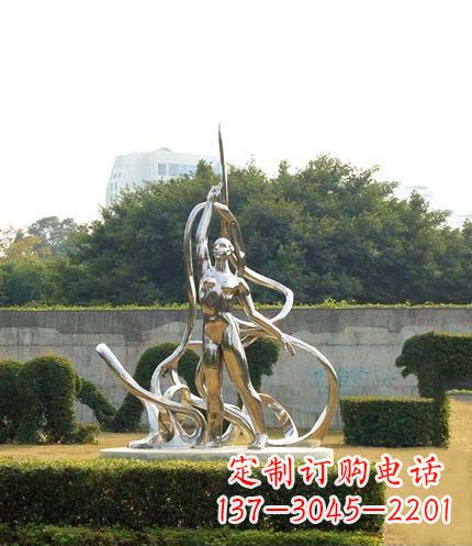 信阳跳丝带魅力少女铜雕