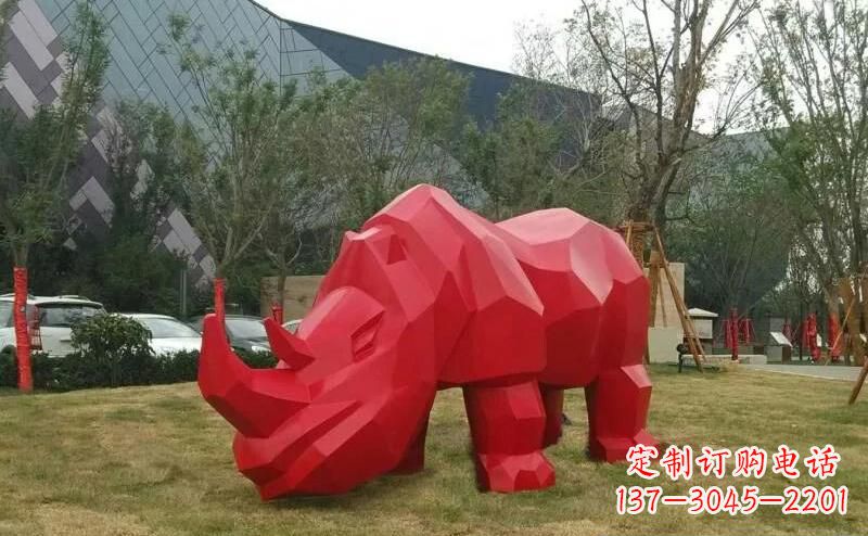 信阳摩洛哥高端不锈钢犀牛雕塑