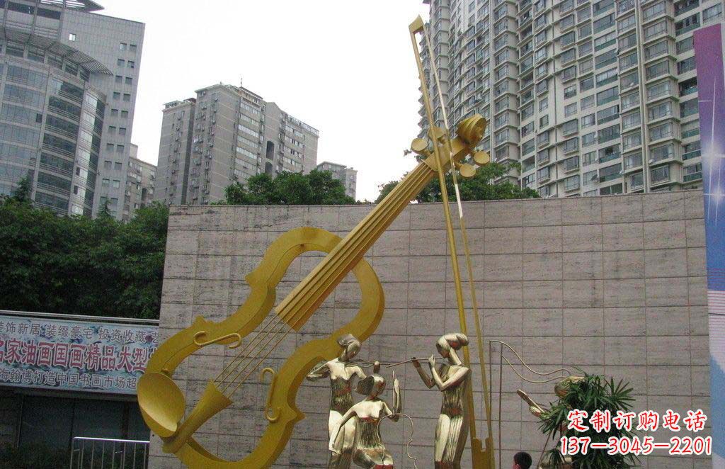 信阳不锈钢演奏大提琴雕塑