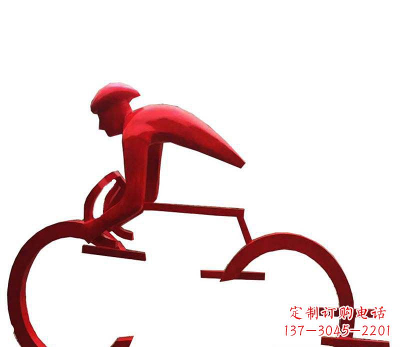 信阳公园主题不锈钢自行车雕塑