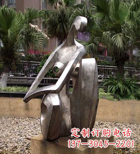 信阳现代艺术风格的不锈钢女人雕塑