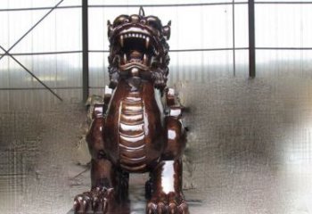 信阳来自古老文化的獬豸铜雕