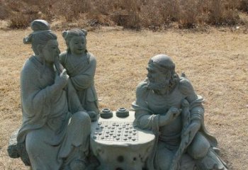 信阳八仙下棋铜雕塑