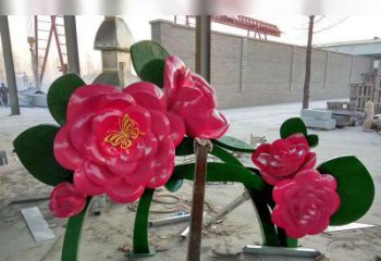 信阳中领雕塑花朵般精美的不锈钢牡丹雕塑