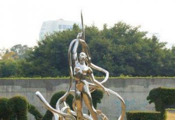 信阳跳丝带魅力少女铜雕
