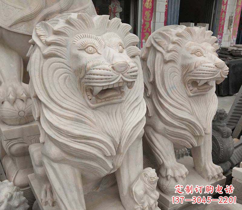 信阳西洋狮石雕动物雕塑