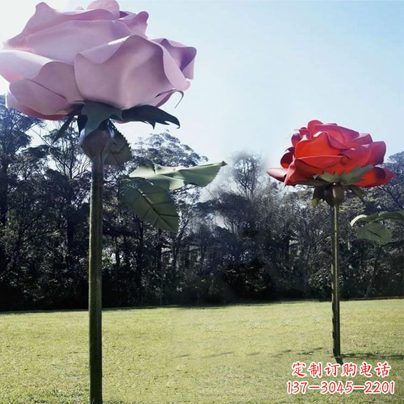 信阳精美不锈钢雕刻玫瑰花雕塑