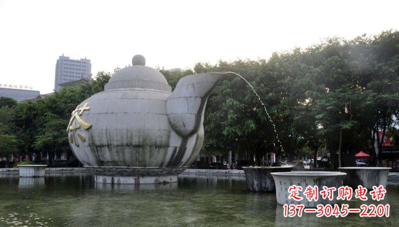 信阳精致雕塑茶壶石雕