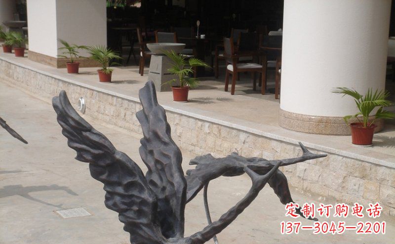 信阳公园抽象大雁动物铜雕