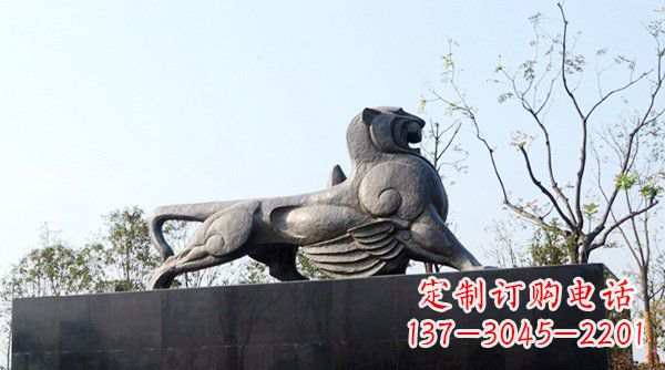 信阳公园抽象狮子动物铜雕