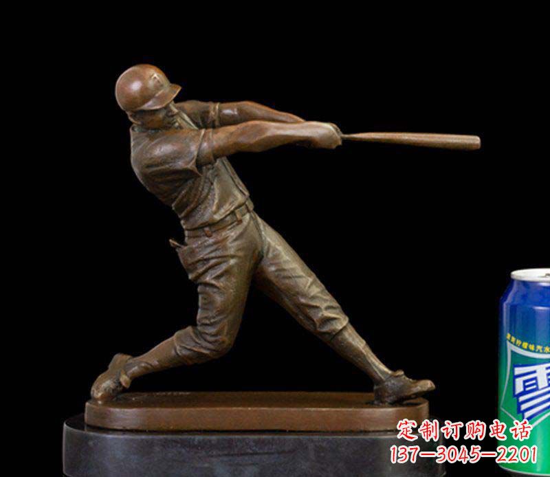 信阳风采动人的人物铜雕棒球雕塑