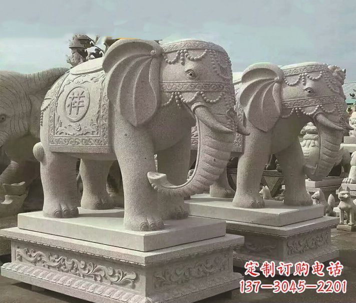 信阳精美大象大理石雕塑