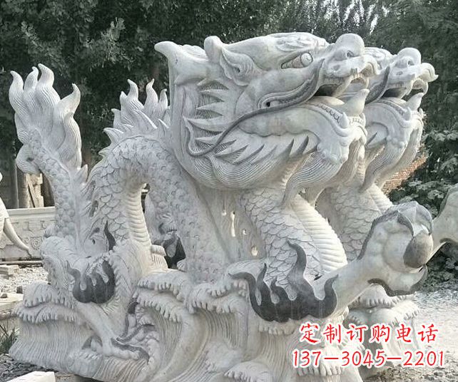 信阳优雅古典大理石生肖龙雕塑