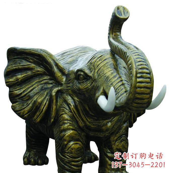 信阳公园大象动物铜雕