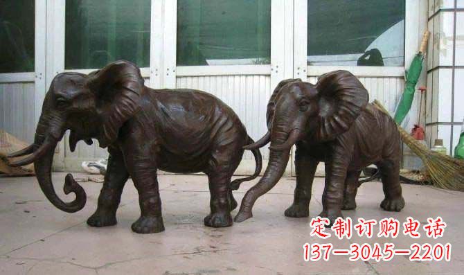 信阳传统文化雕塑雕刻大象招财神像