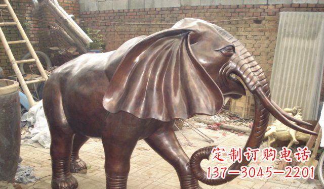 信阳精美细腻的铸铜大象雕塑