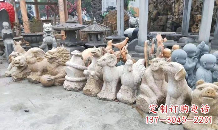 信阳十二生肖动物雕塑