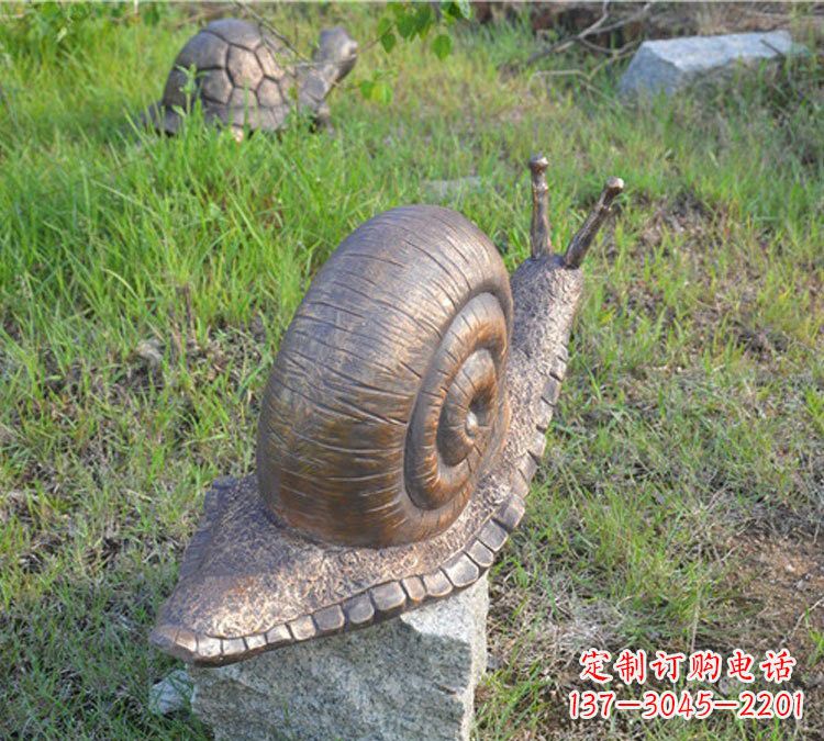 信阳全新玻璃钢材质仿真铜蜗牛雕塑