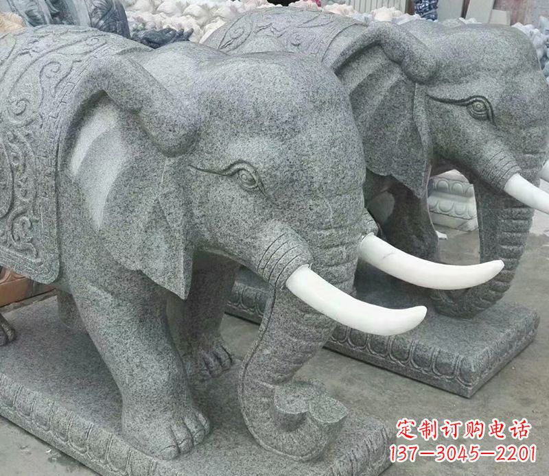 信阳象征力量的大理石大象雕塑