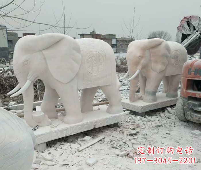 信阳公园动物大象石雕 (5)