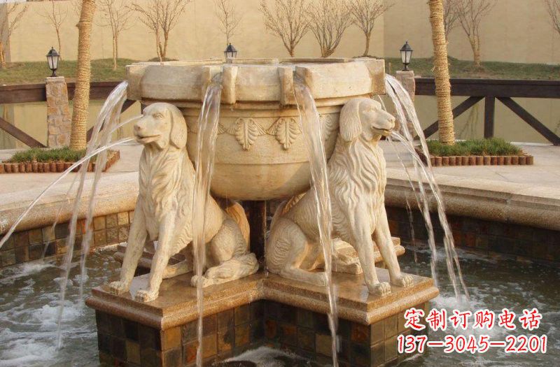 信阳喷泉狗石雕