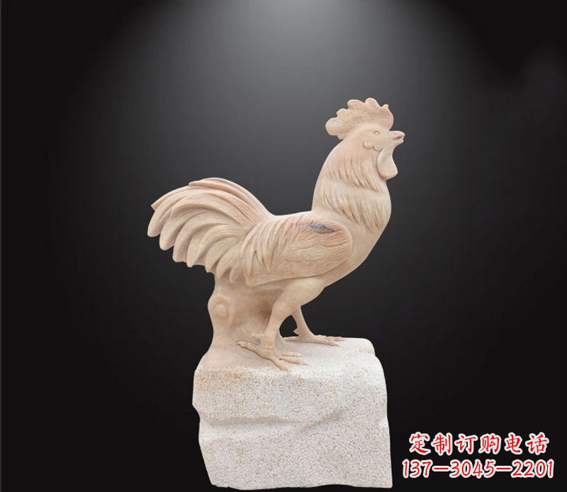 信阳公园动物公鸡石雕