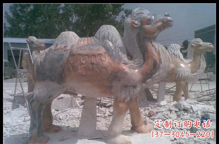 信阳中领雕塑定制的精美大型骆驼石雕