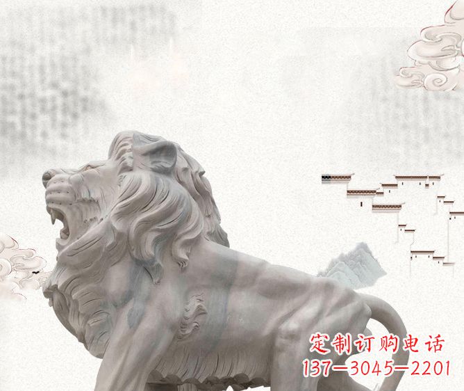信阳公园动物欧式石狮子雕塑