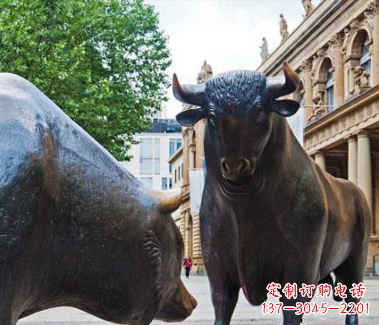 信阳公园动物铜雕小牛